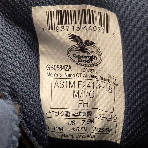 Georgia Boot Durablend Nano Comp Toe Athletic Work Shoes Blue Mens 7.5M main image 8